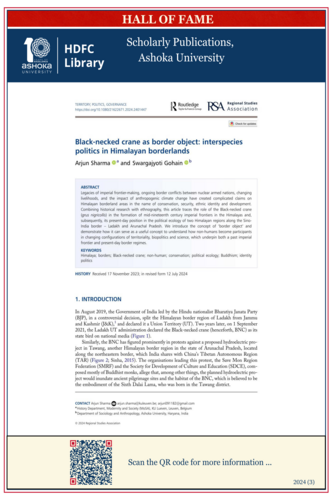 Black-necked crane as border object: interspecies politics in Himalayan borderlands