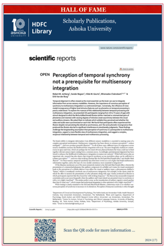 Perception of temporal synchrony
not a prerequisite for multisensory integration