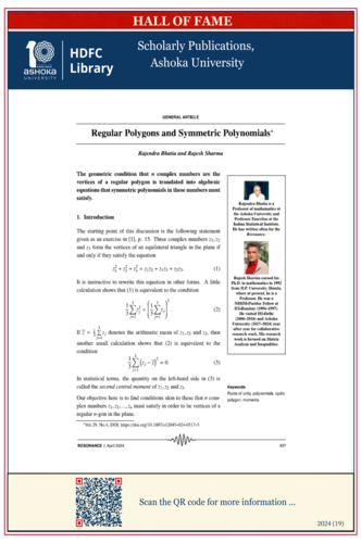 Regular Polygons and Symmetric Polynomials